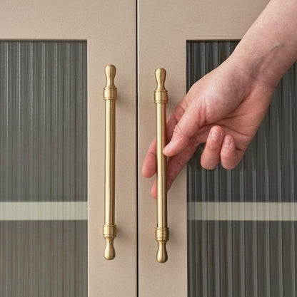 French Style Cabinet Handles Elegant Drawer Pulls Solid Brass Kitchen Hardware 1 PCS